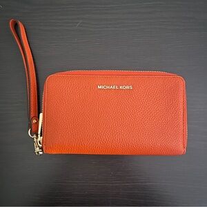 Michael Kors Vibrant Orange Wristlet